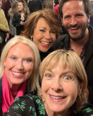 Penny Smith Instagram - Being a bit giddy goatish… meeting up with friends before the always exciting opening of a new musical. #timetravellerswife @timetwmusical @kathy.lette @annekariceart @domtighe