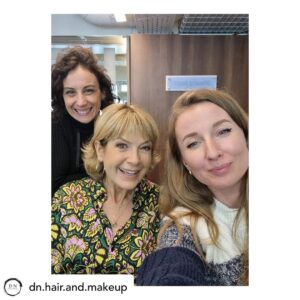 Penny Smith Instagram - Behind the scenes at Talk TV. Posted @withregram • @dn.hair.and.makeup "A woman's smile, a reflection of her inner radiance, has the power to brighten hearts and inspire joy in even the darkest of moments." 😄💖 
.
.
.
Hair and makeup for always positive and smiling Penny @whichpennysmith @talktv
Hair by Trini @tgg_hairstyle
Makeup by me @dn.hair.and.makeup

#radiantsmiles #fridayvibes #makeuproom #funatwork #redcarpetlook #tvproduction #londonmakeupartist