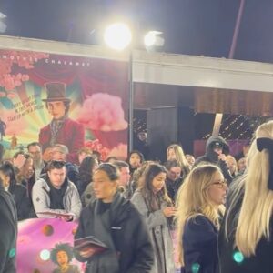Penny Smith Instagram - Wonka- ness at the Festival Hall. #wonka #premiere #colours #pinkhat