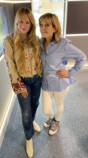 Penny Smith Instagram - Me and @cocomellors - today’s guest in the @scalaradiouk book club. Chatting about her latest novel, Blue Sisters.