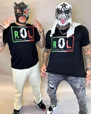 Pentagón Jr. Instagram - It’s 🌮Cinco de Mayo 🎉 weekend! Get festive with our special commemorative @republicoflucha flag variants, including our amazing 🇲🇽 “LA BANDERA” 🇲🇽t-shirt, fusing everything that we are into one incredible design! 
🔥Also available our classic FLAG t-shirt, our PRIDE flag t-shirt and our ROL tee celebrating the legacy of the original WCW faction that inspired not just the Lucha Bros, but countless other wrestlers across the globe💚🤍❤️!
👉🏻FINAL DAYS!!! 🔥OUR ENTIRE WEBSITE IS 20% OFF🔥 so stock up on all your favorite ROL designs, and literally ANYTHING that you can find on the website, it’s filled with surprises….
💥LINK IN BIO 💥