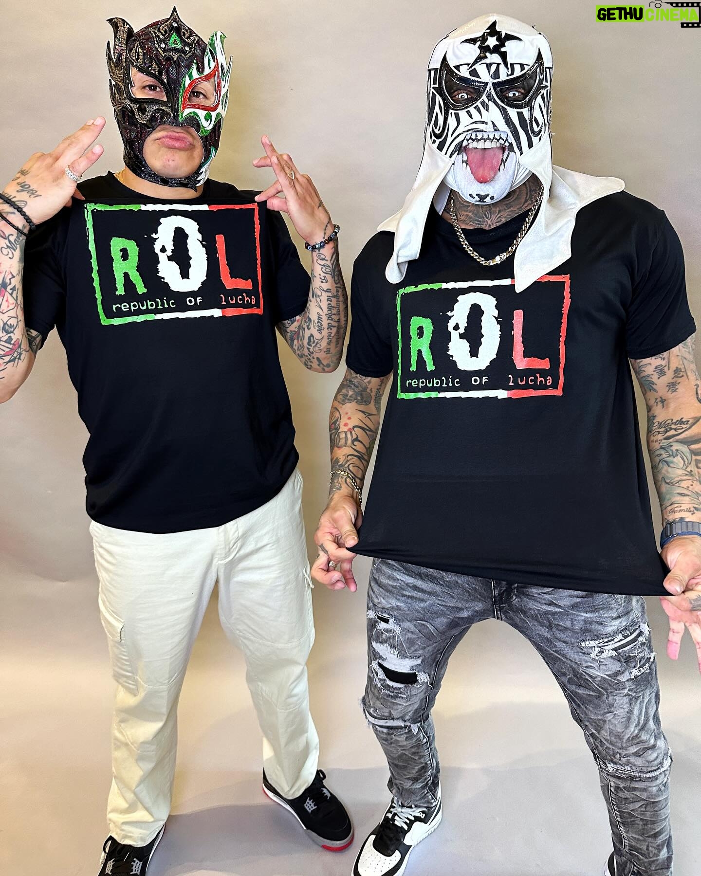 Pentagón Jr. - 4.9K Likes - It’s 🌮Cinco de Mayo 🎉 weekend! Get festive with our special commemorative @republicoflucha flag variants, including our amazing 🇲🇽 “LA BANDERA” 🇲🇽t-shirt, fusing everything that we are into one incredible design!
🔥Also available our classic FLAG t-shirt, our PRIDE flag t-shirt and our ROL tee celebrating the legacy of the original WCW faction that inspired not just the Lucha Bros, but countless other wrestlers across the globe💚🤍❤️!
👉🏻FINAL DAYS!!! 🔥OUR ENTIRE WEBSITE IS 20% OFF🔥 so stock up on all your favorite ROL designs, and literally ANYTHING that you can find on the website, it’s filled with surprises….
💥LINK IN BIO 💥