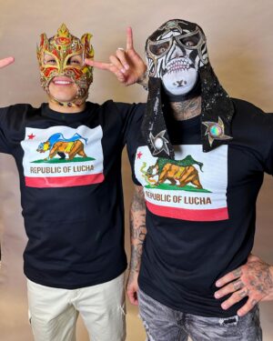 Pentagón Jr. Instagram - It’s 🌮Cinco de Mayo 🎉 weekend! Get festive with our special commemorative @republicoflucha flag variants, including our amazing 🇲🇽 “LA BANDERA” 🇲🇽t-shirt, fusing everything that we are into one incredible design! 
🔥Also available our classic FLAG t-shirt, our PRIDE flag t-shirt and our ROL tee celebrating the legacy of the original WCW faction that inspired not just the Lucha Bros, but countless other wrestlers across the globe💚🤍❤️!
👉🏻FINAL DAYS!!! 🔥OUR ENTIRE WEBSITE IS 20% OFF🔥 so stock up on all your favorite ROL designs, and literally ANYTHING that you can find on the website, it’s filled with surprises….
💥LINK IN BIO 💥