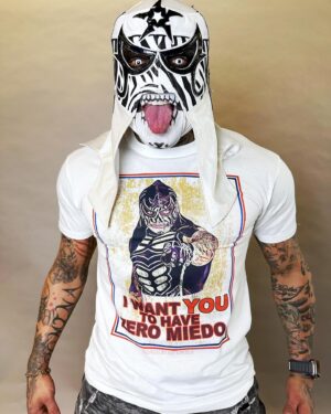 Pentagón Jr. Instagram - 💥It’s Election year! And YOU have a civic duty to elect the most badass Lucha shirts around! 🗳️ 
Our @penta_zero_miedo “YOU” t-shirt available in white and black versions is one of our FAVORITES, and one of our best sellers also! 
Show your true colors and let the world know that YOU TOO ARE ZERO MIEDO!!!
Shop at @republicoflucha 🔥 Link in bio.