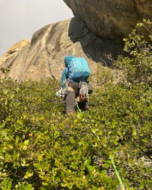 Pete Whittaker Instagram - Soloing big walls is a pretty skillful task. Amongst many other things it takes hard work, patience, commitment and most importantly an understanding of your own ability.
Myself and Mari have climbed a number of different walls in varying styles and conditions, from aiding the whole of El Cap, to free climbing up tottering piles of choss like Troll Wall.
However, I'm really impressed with @mariaugustahs solo of Mt Watkins this week. It's such a different task doing these things alone. Amazing effort 🎉

P.s. I had a relaxing time pottering around yosemite.
1. Mari on West Face 
2. Base of Mt Watkins
3. Feeling at home at Gogarth🫣...I mean Yosemite
4. A nice finger crack 
5. This was an amazing climb
6. Mari at home among the bushy ground
7. Like I said
