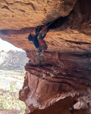 Pete Whittaker Instagram - This location and these roof cracks never disappoint. The moves on these routes are never that hard, but they’re often long and provide great endurance challenges, which is perfect onsight attempt territory, even on the harder grades.

Although @tompaulrandall and I spent a whole month long trip dedicated to checking out caves and roof cracks in this area, it still always excites me to recast an eye into the interesting caves we never got round to.
Having spent a lot of time here now it feels as though Tom and I picked the attainable big cherries, but...there are for sure still many smaller and possibly more difficult belters to be had. Infact, what am I saying? There are still huge cracks out there, but you might want to pitch those 😉 we called it good at a 100m roof pitch.

@mariaugustahs and I had the chance to jointly develop 3 new routes here over the last 3 days, which provided sizes from Hands to Chicken Wing 
Pic 1 and 2 - Mari just about to swing and rotate through to the perfectly placed pocket on 'Drama Mamma' the 5.12
Pic 3 and 4 - Me about to enter The Pleasure Box on the Dog-legged crack of ‘Witness The Splitness’, 5.13 (onsight)
Pic 5 - Mari on the cupped hands splitter of ‘Witness The Slitness’ 5.12 