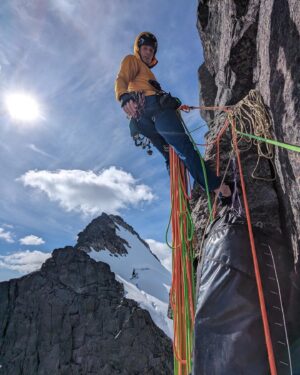 Pete Whittaker Instagram - Sørveggen (South Wall) of Gjertvasstind
With 'condensed weekend warriors' @mariaugustahs and @salvesenfjellsport 

nice to get back in the hills and on some technical mountainous terrain/cracks after so much plastic pulling recently.

2nd free ascent? after @lmsolber and @sveslegard 

1. Notice the ice splitter on the left   Øyvind demonstrates crimping cray

2. Setting off on crux

3. Top of crux pitches (was intending to link 2 together, ended up linking 3 by accident 😅)

4. Mari following second to last pitch

5 & 6. Actually the approach even though it looks like the decent...

7. Ended up being a long day. Estimated time back home > Sunday at 11pm. Actual time home > Monday 9pm 😂

A very nice route and trip, thanks Mari and Øyvind

@patagonia_climb
@wildcountry_official 
@sterlingrope 
@unparallelup