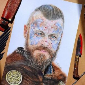 Peter Franzén Instagram - Amazing drawing of Harald by @elahe_arab1 
#historyvikings #art & #people