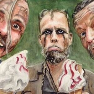 Peter Franzén Instagram - Holy moly! It’s Tuesday again, and so, a good day for some @historyvikings art & people.
Today: @summer_thorp (acrylic on canvas)  Original photo by me ... or Jasper... Anyways:
“No ice cream for Floki”  @gustafskarsgard @jasperpaakkonen