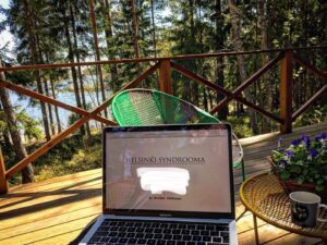 Peter Franzén Instagram - In Finland ❤️ I am privileged, therefore humble and grateful. #selfquarantine #cabinlife #work #helsinkisyndrome #scandinoir  #fisherkingproduction (coffee from a #moomin mug🇫🇮🤗)