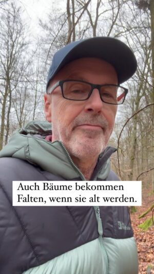 Peter Wohlleben Instagram - Auch Bäume bekommen im Alter Falten😁 Streng genommen sind es natürlich Risse in der Rinde, weil diese beim dicker werdenden Baum nicht mehr passt. Diese Altersrisse tun aber nicht weh, deshalb passt der Vergleich mit Falten besser. #wald #bäume #waldliebe #treehugger #naturliebe #wohllebenswaldakademie #wohllebenswelt