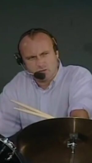 Phil Collins Instagram - This week in 1990, Phil Collins took to the stage to give an unforgettable performance at Knebworth Festival. Watch as he sings and drums to “In The Air Tonight”.
