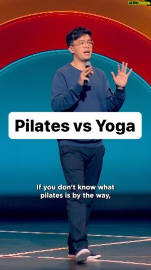 Phil Wang Instagram - A little joke about Pilates from my Netflix special 🧘🏻‍♂️
I’m on tour! Get tickets on my website and come see me bend in person

#pilates #yoga #standupcomedy #reels #bluejumpers