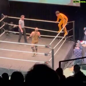 Phil Wang Instagram - Going through a table might be the proudest moment of my life. @thewrestliiing was sensational. Big up @maxandivan, @berksnest and @jfllondon 

And thank you @princeofmumbai3 for being such a generous and kind mortal enemy 

Condolences to @josierones. Will keep the belt warm

#KillWang 👲🏻🤼‍♂️🏟️

📸: ImagePlotter 📹: @capturedbycorinne