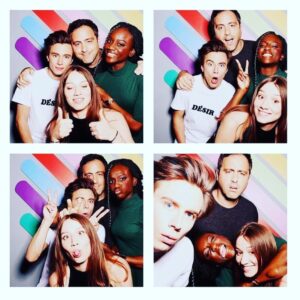 Philippine Stindel Instagram - @qofficiel avec les plus beaux @davidhourregue @assasylla @axelauriant ❤️❤️ #skamfrance
