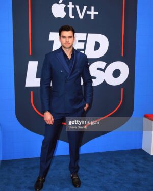Pierson Fodé Instagram - Felt super dapper at the #tedlasso finalé in my @grayscaleic suit. @appletv’s Lasso is easily my favorite series on right now. It was hard to see it end but what a perfect wrap up, of a perfect show. The lasso way will always remind me to #believe