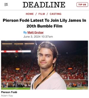 Pierson Fodé Instagram - My great aunt read this and said I’m “officially the Hollywood Cowboy!” She also said a spoonful of lard is good for the arteries... The good news is that @lilyjamesofficial and my line dancing skills are off the charts 📈. Honored to join the bada$$ cast and crew that are telling this incredible story. 

Just some of the team -
@hulu 
@jgibgot 
@rlgoldenberg 
@galagordon 
@ssshepard 
@20thcenturystudios

Stay tuned for a few more announcements;)