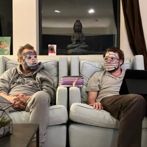 Pilou Asbæk Instagram - Happy birthday to my dear older brother! @thomasasbaek 
You might be 51 years old now, but if we keep up the mask routine, I’m told we’ll both look 25 in no time. 🧐😉