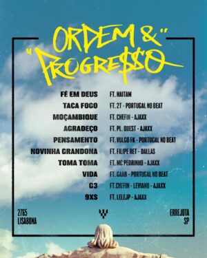 Plutonio Instagram - Este projeto foi feito durante a curta temporada que estive entre São Paulo e o Rio de Janeiro, onde tive a oportunidade de estar em estúdio com vários artistas brasileiros… 
O que era suposto ser apenas uma ou duas músicas, acabou por se tornar numa mixtape com 14 participações.
Fico feliz por esta conexão juntar Portugal e Brasil, e espero que isto inspire mais artistas a fazer o mesmo.
Obrigado a todos os produtores, artistas, realizadores, e no geral, a todas as pessoas que ajudaram a tornar esta experiência possível. 

“Ordem & Progresso” já disponível em todas as plataformas. 🇵🇹 🇲🇿 🇧🇷