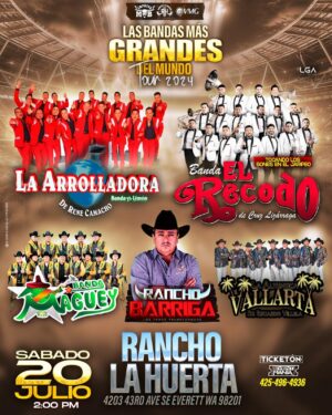 Poncho Lizarraga Instagram - Everett, Washington ¡prepárense para vivir el tour de “LAS BANDAS MÁS GRANDES DEL MUNDO”: El Recodo y La Arrolladora 🎺

🗓️ 20 de julio 2024 

¡Vámonos juntos a bailar y cantar los más grandes éxitos de la música sinaloense! #iUUU

🎟️Boletos 👉https://ticketon.com/tl/9lybphx