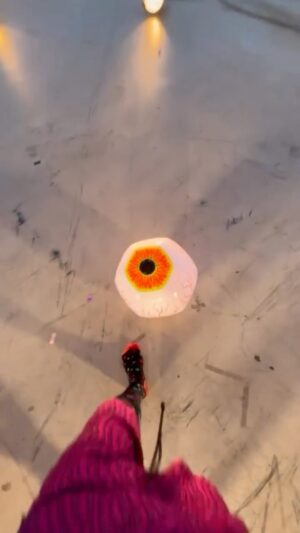 Porter Robinson Instagram - becoming the world’s first person to take a bite out of an apple and then kick an inflatable eyeball at an LED wall to announce their tour.

presale starts tmrw (april 30), sign up link in bio