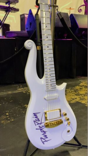 Prince Instagram - These exclusive Purple Rain 40th Anniversary cloud guitars are still available in the Paisley Park gift shop for purchase. 

Only 3 guitars were created by luthier Andy Beech who crafted numerous guitars for Prince over the years. These exclusive guitars were created specifically to celebrate and honor this historic anniversary.

If you are not an attendee of this year’s Celebration event or local to the area and are interested in one of these historic guitars, reach out at celebration@paisleypark.com for more information!