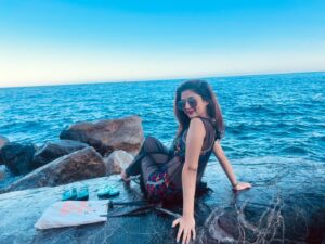Priyanka Chincholi Instagram - "Walking along the shore, with the sound of waves and the beauty of the horizon, I find my peace. 

Pc @rakesh170684 💋💋

🌊✨ #BeachSerenity #Nature'sBeauty
#monterosso #priyankachincholi #uk #london #italy #holiday #birthday #kannadaactress #waterbabys #rpforever #rakeshkumar