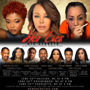 Ptosha Storey Instagram - Hey Family !
It’s Time !!! “Her Lies , His Secrets” @demarcoplays is almost here. Catch me on a stage near you …. 🎭  Charlotte, Greensboro and Raleigh! Grab your tickets today for DP DeMarco's Award Winning Stage Production, Her Lies, His Secrets! THESE SHOWS WILL SELL OUT!!
▶️Raleigh-June 10th at Duke Energy Ctr For Performing Arts 
▶️Greensboro- June 24th at Steven Tanger Ctr For Performing Arts 
▶️Charlotte- June 25th at Ovens Auditorium

Starring Trae Ireland from For The Love of Christmas, Drew Sidora from the Real Housewives of Atlanta, Jeremy Meeks,  Emmy Nomination Award Winner Ptosha Storey from Tyler Perry's The Oval,  Jamal "Gravy" Woolard from Notorious The Movie aka Biggie, Karlie Redd from Love & Hip-Hop Atlanta and Saints & Sinners,Toccara Jones from America's Next Top Model, Pooch Hall from the Game & Ray Donovan, Dorien Wilson aka Professor Oglevee on the Parkers and introducing Actresses Jasmine Elizabeth and Kambria Moncrief and Actor Anthony Jewelz!

Tickets are available now at demarcoplays.com