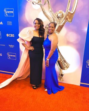 Ptosha Storey Instagram - Another fabulous night at Part Two of the 49th Annual Daytime Emmys !! Walking the Red carpet as an Emmy Nominated Actress never gets old . Honored to have my illustrious godmother, Carol Francois by my side this go round. Thank you to @sptv @cbstv @youngandrestlesscbs,  my family , my village and my fans . This journey would not be possible without you . Special shout to my glam squad for making me look beautiful once again . (Swipe)

Stylist @jlynnstyle18 
MUA @avonna_sunshine 
Hair @michellecoronahair 
 
#gratful