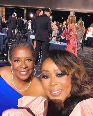 Ptosha Storey Instagram - Another fabulous night at Part Two of the 49th Annual Daytime Emmys !! Walking the Red carpet as an Emmy Nominated Actress never gets old . Honored to have my illustrious godmother, Carol Francois by my side this go round. Thank you to @sptv @cbstv @youngandrestlesscbs,  my family , my village and my fans . This journey would not be possible without you . Special shout to my glam squad for making me look beautiful once again . (Swipe)

Stylist @jlynnstyle18 
MUA @avonna_sunshine 
Hair @michellecoronahair 
 
#gratful