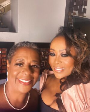 Ptosha Storey Instagram - Another fabulous night at Part Two of the 49th Annual Daytime Emmys !! Walking the Red carpet as an Emmy Nominated Actress never gets old . Honored to have my illustrious godmother, Carol Francois by my side this go round. Thank you to @sptv @cbstv @youngandrestlesscbs,  my family , my village and my fans . This journey would not be possible without you . Special shout to my glam squad for making me look beautiful once again . (Swipe)

Stylist @jlynnstyle18 
MUA @avonna_sunshine 
Hair @michellecoronahair 
 
#gratful