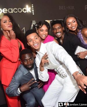 Ptosha Storey Instagram - My❤️, my soul, my son #PROUD
(SWIPE) 
#Repost @jordan.l.jones 

I had to dead a lot of things, so I could live like this🤞🏾 #BelAirPremiere👑 #Feb13 #peacock #CallGod🗣