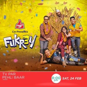 Pulkit Samrat Instagram - Lekar naya chumatkar, aa gayi hai fukron ki toli from Jamnapaar. 
Dekhiye #TVParPehliBaar, Fukrey 3, Sat, 24th Feb, raat 8 baje, sirf #ZeeCinema par.

@zeecinema @pulkitsamrat @fukravarun @oyemanjot @pankajtripathi @therichachadha @mriglamba @excelmovies @ritesh_sid @faroutakhtar @vipulhappy @amalendu_dop @kassimjagmagia @vishalrr @imanojchouhan @aafilms.official @zeemusiccompany