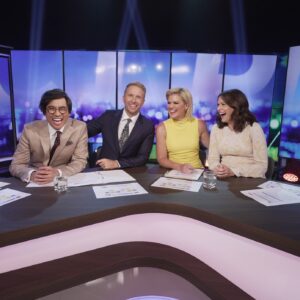 Rachel Corbett Instagram - Hanging with these legends on a Sunday night (and baby is here too quietly sticking her f$?#%ing foot into my liver 😩)
See you on the telly at 630pm!
