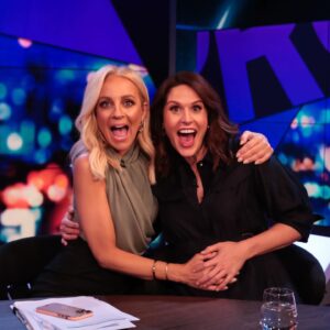 Rachel Corbett Instagram - No turning back now!🤰🏻
Here’s hoping I can manage the family/career juggle half as impressively as you have @bickmorecarrie (and with 3, you bloody show off) xx