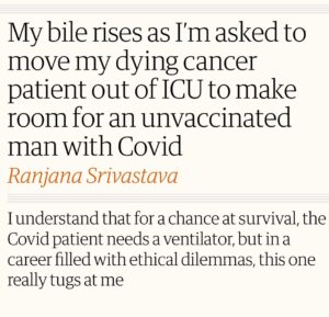 Rachel Griffiths Instagram - How anti vaxers 'personal freedom' is colliding with our finite health system . I'm just hoping my mate who is living with cancer's family don't watch him be 'turned off ' so the unvaxed can be given a second chance .  How can we put our front line workers into these terrible ethical dilemmas ? Please - if not for you think about the ambo YOU WILL CALL and the VENTILATOR - YOU WILL WANT if COVID overwhelms your imunity and infiltrates your genetic suseptibility . Our health work force are 2 years in . 2 years of double and triple shifts . 2 years of full PPE . 2 years of no holidays and they still have to deal with you..... denying begging crying remorseful ....and DYING ... which is actually upsetting for them .  When a doctor or nurse loses a patient who could have been saved it's actually a real blow . True fact . #ranjanasrivastava