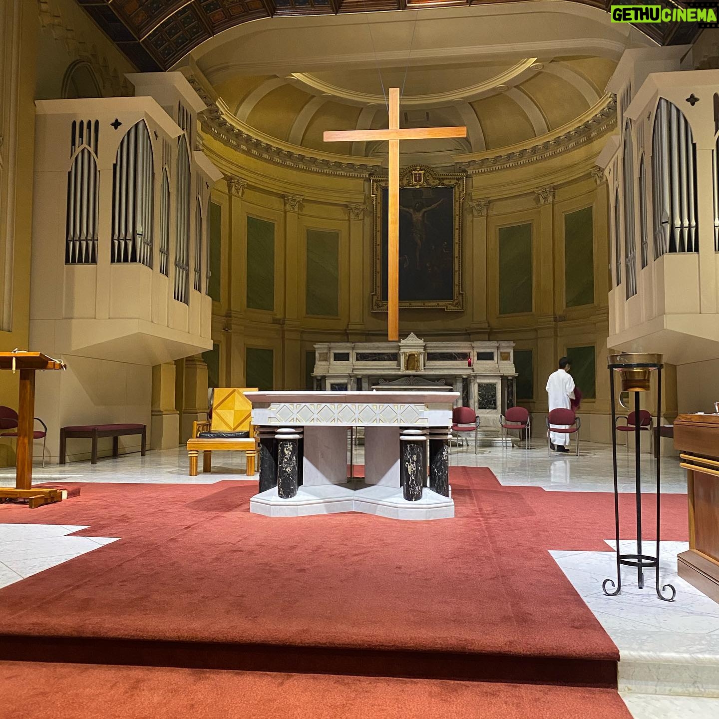 Rachel Griffiths - 738 Likes - Mic drop at 3 PM Good Friday service. The most solemn mass of the year. So many weeping today after the trials of the last year. Happy Easter to all .