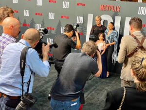 Rachel Luttrell Instagram - More from last night’s red carpet with my baby❤️ ⠀
#RidleyAshaBateman #LouNetlfix #lou 
⠀
⠀
⠀
⠀
#redcarpet #allisonjanney #jurneesmollett #jjabrams #loganmarshallgreen #proudmama