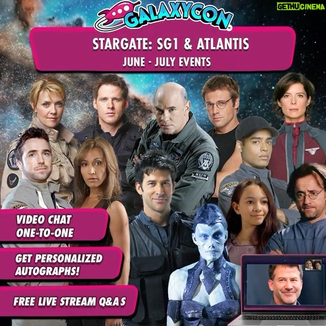 Rachel Luttrell - 1.3K Likes - ⠀
Upcoming events with @galaxyconlive ⠀
Check the 🔗link in my bio for more information ⏰ ⠀
⠀
On Saturday, July 3rd at 2:00pm ET meet the cast of Stargate: Atlantis at @galaxyconlive! Join in One-to-One Video Chats, Get Personalized Autographs, and see a FREE Live Stream Q&A with the cast 🤩⠀
⠀
⠀
#GalaxyCon #StargateAtlantis #Stargate #liveevents ⠀