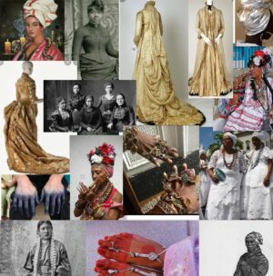 Radha Blank Instagram - OBEAH WOMAN, COME INTO THE ROOM!
A Prologue.
I’d been invited to remix a room in the #metcostumeinstitute #americanwing for their #inamerica exhibit. I integrated the dress of designer Maria Hollander, a White woman abolitionist. But when I asked who made the dress and her politically charged quilt seen in the exhibit, the seamstress remained unknown. This was chance to take #metgala invitation from a red carpet moment to a truth telling one. I would create a visual prologue to my #wegoodthx! installation. (More on the actual exhibit in the next post! I see you @hairbysusy @africancreature 😘)

I would rep a woman who could have made Hollander’s dress- an Obeah Woman who by day used her hands to sew, cook, wash White folk clothes & tend to their chirren and by night used her hands to conjure spells for our survival using ancestral African spiritual practices not meant to survive the middle passage. This would be my homage to Marie Laveau but also The Condomble Woman, The Santeria Priestess, The Ifa Woman, The Yoruba Priestess. The Voodoo Vixen and all women practitioners of ancestral arts from Africa.

This woman would represent the unseen Black women who have sewn the fabric of this country but she would also be my armor as faces and bodies like mine aren’t usually seen or celebrated in these spaces. 

Because I was invited a lil late to the party, I had less than five weeks to make something happen. The first person I called was the amazing @bevysmith, fashion and cultural writer & warrior who encouraged me to take my vision all the way. Knowing I needed a Black designer, Bevy suggested I reach out to @brandicedaniel founder of @harlemsfashionrow. Brandice being brilliant and knowing most Black designers were booked, suggested I reach out to dressmaker Jennifer McFarlane aka @jennycouture, a Jamaican American master craftswoman. When I mentioned “Obeah Woman” to Jenny, she hummed deep and I could feel her lips curling through the phone! And so with a design I co-created with my very best friend of thirty plus years @denise.trotman ….
Caption finished in post below….

(Special shout out to me & Peters assistant Chris Reyes  @crey_j for putting in that WORK!)