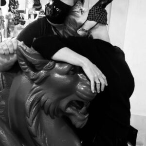 Radha Mitchell Instagram - Venice Nights #runHideFight with my costar @joelmichaely4real  mask by @latesundayafternoon dress by @pamelabarishstudio #venicefilmfestival #venice