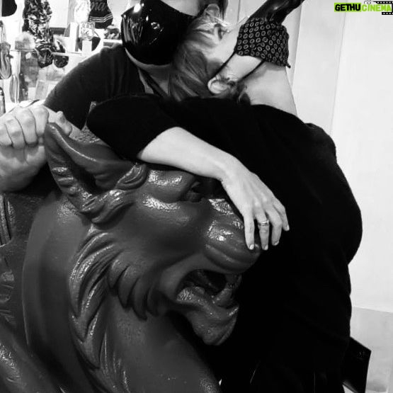Radha Mitchell - 454 Likes - Venice Nights #runHideFight with my costar @joelmichaely4real mask by @latesundayafternoon dress by @pamelabarishstudio #venicefilmfestival #venice