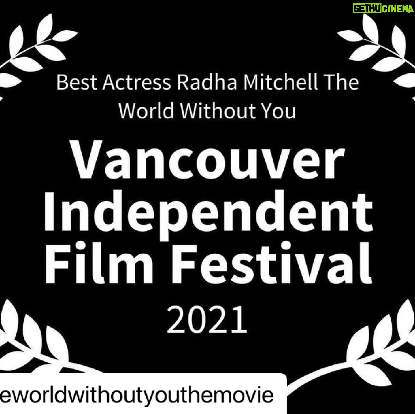 Radha Mitchell - 404 Likes - Great news for this lovely film. Many thanks to all envolved @theworldwithoutyouthemovie @vancouverindependantfilmfest #vancouver #film