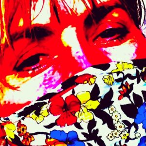 Radha Mitchell Instagram - Flower mask. And a splash of red @luludharma.com
#luludharna
