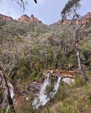 Rae Johnston Instagram - Headed down via Silver Cascades, Victoria Falls and Victoria Creek to the Burra Korain campground today. A chilly start (my car was iced up!) bur it soon warmed up - and I beat the rain! 

The campground sits right where the creek meets the Grose River, and is a pretty spectacular spot. 

Took me about 4 hours to get down there and back up again, some slippery sections and ankle deep river crossings but nothing too hairy. I was soaked by the time I got back just from the moisture in the air from the falls and the humidity.

Definitely coming back to stay overnight 🤎

#bluemountains #hiking #grosevalley