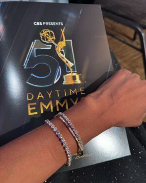 Rae Wynn-Grant Instagram - Friday night at the @daytimeemmys wearing sustainable fashion from @gabrielahearst & lab grown diamonds from @borsheims ✨ I was proudly representing women in science & wildlife conservation in a space that’s not typically known for those kinds of things 😉. It was a dream of a night walking the red carpet in borrowed gorgeous fashion that didn’t cause harm to the earth, speaking about the mission of @wildkingdomtv amidst our 4 Emmy nominations, and then walking on stage to present Best Writing for a Daytime Drama Series - an award that celebrates the incredible creative writers who too often go under appreciated. What an experience ✨
Thanks to @ayanaeliza for the sustainable fashion hookup; @veri_u_niquely_styled for hair; @luciamua76 for makeup; @mutualofomaha & @hearstmpg for the opportunities & of course the academy at @daytimeemmys 🙏🏾