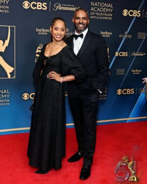Rae Wynn-Grant Instagram - Friday night at the @daytimeemmys wearing sustainable fashion from @gabrielahearst & lab grown diamonds from @borsheims ✨ I was proudly representing women in science & wildlife conservation in a space that’s not typically known for those kinds of things 😉. It was a dream of a night walking the red carpet in borrowed gorgeous fashion that didn’t cause harm to the earth, speaking about the mission of @wildkingdomtv amidst our 4 Emmy nominations, and then walking on stage to present Best Writing for a Daytime Drama Series - an award that celebrates the incredible creative writers who too often go under appreciated. What an experience ✨
Thanks to @ayanaeliza for the sustainable fashion hookup; @veri_u_niquely_styled for hair; @luciamua76 for makeup; @mutualofomaha & @hearstmpg for the opportunities & of course the academy at @daytimeemmys 🙏🏾