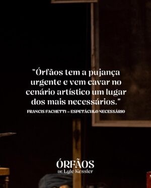 Rafael Queiroz Instagram - Assim como Treat e Phillip, vocês também vão ficar paralisados com a potência de Órfãos. Não percam!

As últimas apresentações acontecem nos dias 9, 10 e 11/dez, com sessão dupla no sábado, lá no @oi_futuro.

🪟 Os ingressos estão à venda pelo Sympla, no link da bio. Esperamos vocês!
____
🎭 SERVIÇO:
Espetáculo: Órfãos
Local: Oi Futuro - Centro Cultural Oi Futuro Endereço: Rua Dois de Dezembro, 63 - Flamengo
Temporada: de 9 a 11/dez
Horários: sexta às 20h, sábado às 16h e às 20h e domingo às 20h