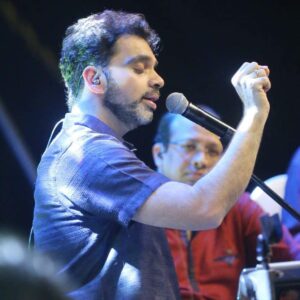 Rahul Deshpande Instagram - There are some moments which last forever. Never thought I would be able to pull this off. My favourite Kishoreda and Panchamda.. a big thanks to my lovely “punekars” who never let me down and always encourage me to give my best. Thanks to dear Antara for singing so beautifully. And my dearest friends without whom this couldn’t be a collective. Bapi, prasad, amogh, Kamlesh, aadi, atul, rohan and ninad ! Thankyou sakal for always believing in me ! And blue ramp for coming up with this concept !