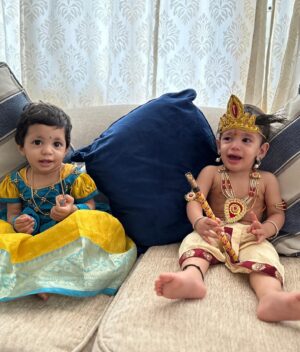 Rahul Ravindran Instagram - Happy Krishna Janmasthami to everyone from our Subhadra and Krishna❤️👣👣